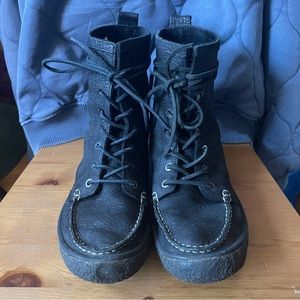 SeaVees Womens 02/60 7 Eye Trail Boot in Black Sz 10